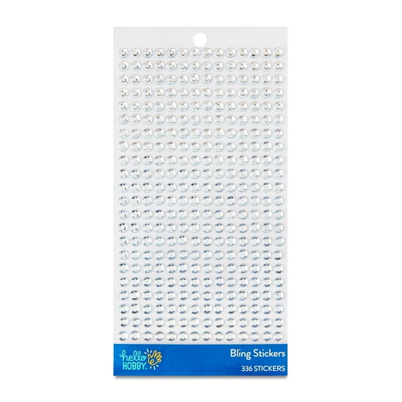 Hello Hobby Clear Gem Bling Stickers, Gem Icons, 336 Count