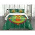 thumbnail image 3 of Ambesonne Tiki Bar Quilted Bedspread Set 3 Pcs, Surf Bar Holiday, King Size, Multicolor, 3 of 5