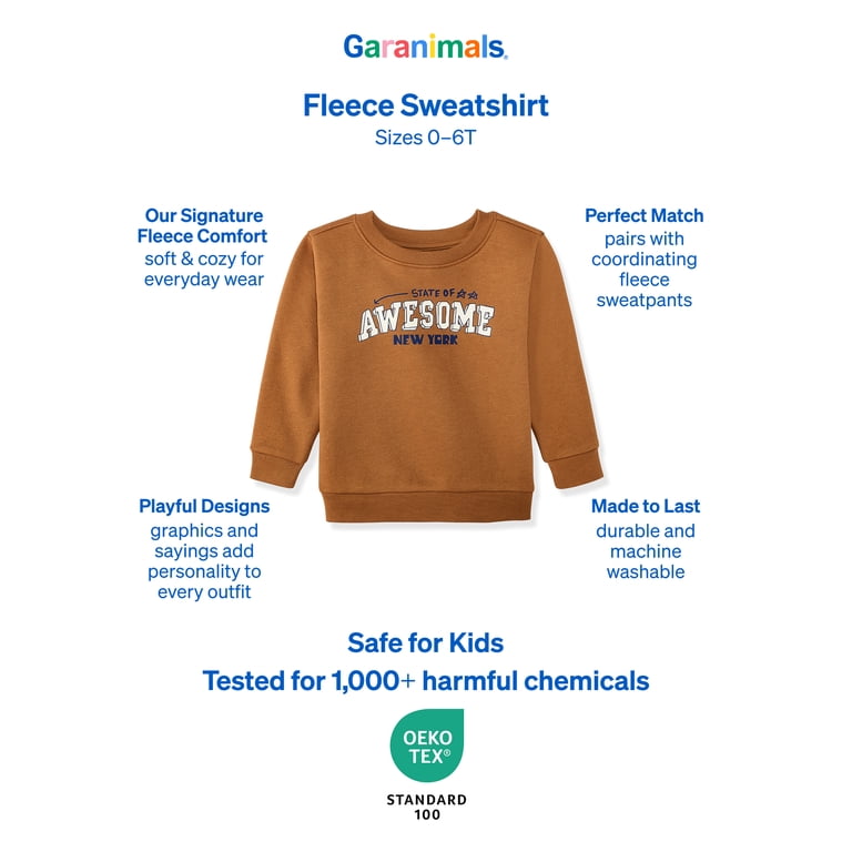 Garanimals Baby & Toddler Boys Graphic Fleece Crewneck Sweatshirt photo 6
