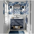 thumbnail image 2 of S4Sassy Removable Nature-inspired Waterproof Wall Wrap, Textured Finish Wallcover, Abstract Lily Mosaic Contact Paper for Walls, Cabinets, Dresser, Self Adhesive Vinyl Wallpaper Roll- Blue (25"x60"), 2 of 8