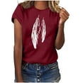 thumbnail image 2 of Sakmal Womens Tops Short Sleeve Graphic Crew Neck T-Shirts Ladies Shirts, 2 of 6