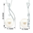 thumbnail image 3 of Rosec Jewels Minimal Freshwater Pearl Dangle Pendant with Diamond for Women (10 mm), 14K White Gold, 3 of 7