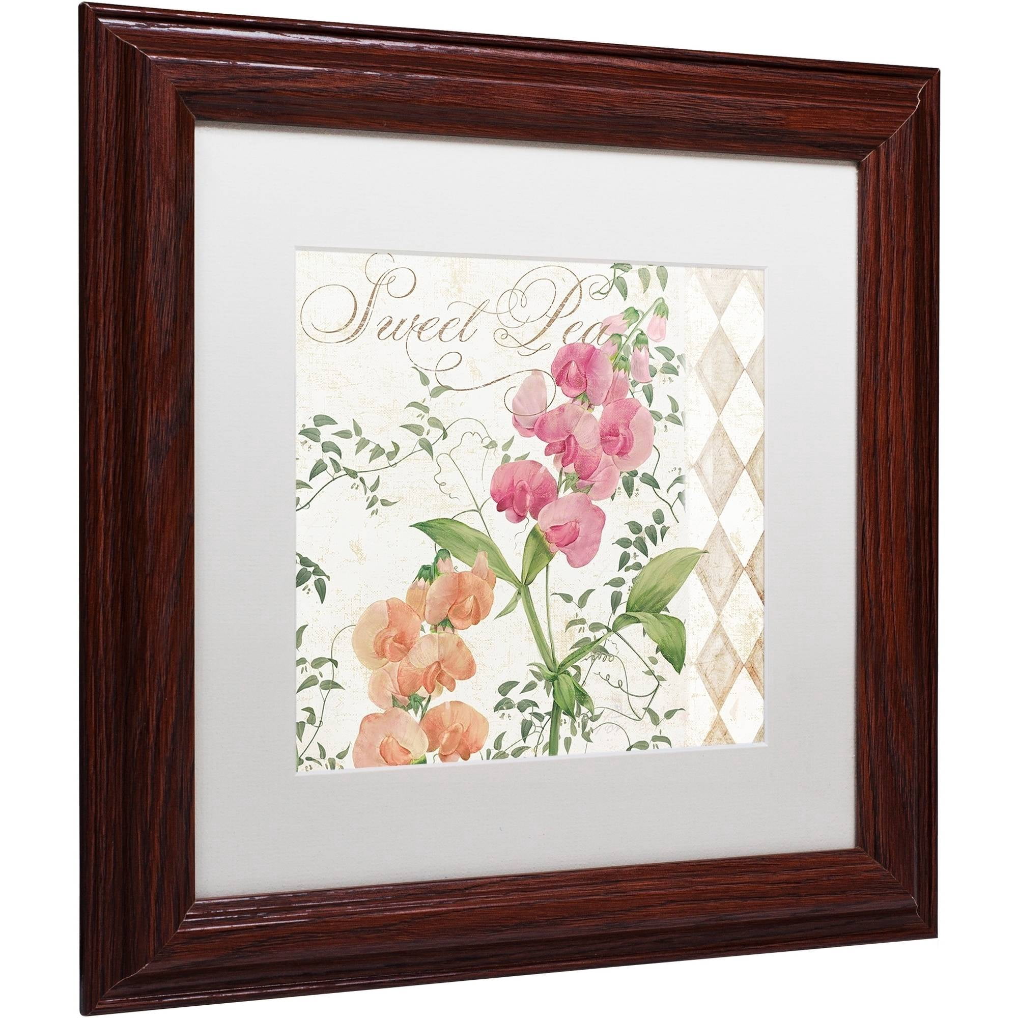 Trademark Fine Art "Sweet Pea" Canvas Art by Color Bakery White Matte, Wood Frame