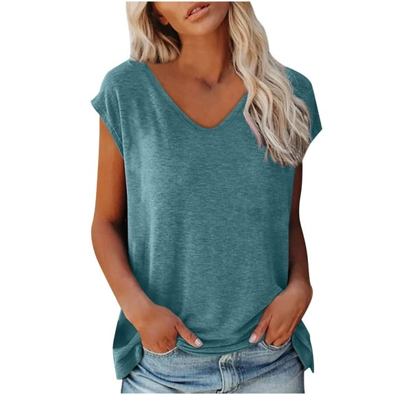 ZVNAΖH Womens Summer Casual Tank Tops V Neck Sleeveless Loose Fit Basic Shirts,Women's Sizes S-2XL