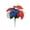 A001- Red, variant on Patriotic Red White Blue Artificial Gerbera Bouquet, 13 Inch Total Height 1 Stems Silk Fake Flowers for Independence Day Memorial Day July 4Th Indoor Outdoor Floral Decor