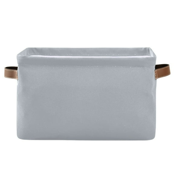 Light Grey Storage Bins with Handle Fabric Organizer Basket Foldable Box 1 Pack 14.2x10.2x8.3