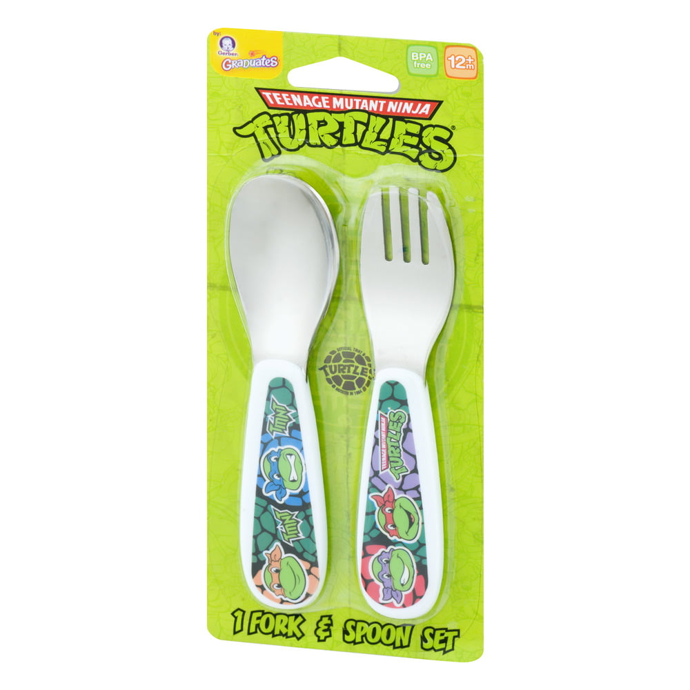 Teenage Mutant Ninja Turtles 3pc Mealtime Cutlery SetKnifeForkSpoon 