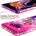 thumbnail image 2 of SOGA Rhinestone Glitter Bling Liquid Floating Quicksand Cute Phone Case Compatible for Samsung Galaxy Note 9 Case with Embedded Metal Ring for Magnetic Car Mounts Include Lanyard - Purple on Pink, 2 of 5