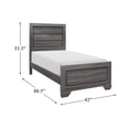 thumbnail image 5 of Lexicon Beechnut Contemporary Raised Panel Wood Twin Bed in Gray, 5 of 5