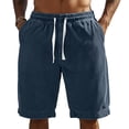 thumbnail image 3 of Domzle Casual Shorts for Men Elastic Waist Drawstring Baggy Corduroy Beach Shorts Comfy Golf Summer Shorts with Pockets Navy 5XL, 3 of 3