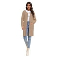 thumbnail image 3 of Women's Open Front Coatigan Sweater Long Sleeve Casual Knit Lapel Cardigan Coat with Pockets, 3 of 7