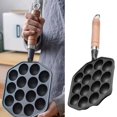 thumbnail image 5 of 14 Holes Takoyaki Pan with Detachable Handle,Nonstick Cast Iron Octopus Meat Balls Mould Maker Takoyaki Grill Pan for Home Pancake Baking, 5 of 9