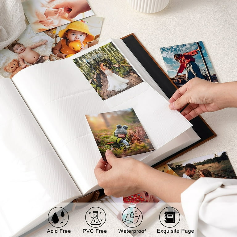 TJT Photo Albums for 4x6 Holds 770, 154 Pages Leather Pockets
