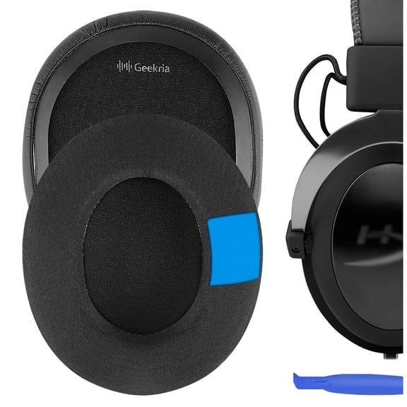 Geekria Sport Cooling Gel Replacement Ear Pads for HyperX Cloud Flight/FlightS/XFlight/Stinger, Stinger Core/ S, Headphones, Comfortable Repair Parts (Black)