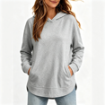 thumbnail image 2 of Nestiefly Women's Modal Soft Oversized Hoodies Long Sleeve Hooded Sweatshirts Pullover Top with Kangaroo Pocket Gray L, 2 of 4