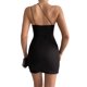 thumbnail image 5 of VISgogo Mini vestido ajustado dividido para mujer, correa de espagueti, vestido de club con recorte de un hombro VISgogo  moda, 5 of 6