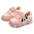 thumbnail image 3 of Sopiago Toddler Boys Sneakers Lights Breathable Lightweight Casual Lighting Up Night Light Baby Shoes Girl (Toddler/Little Kid) Pink,8.5, 3 of 7