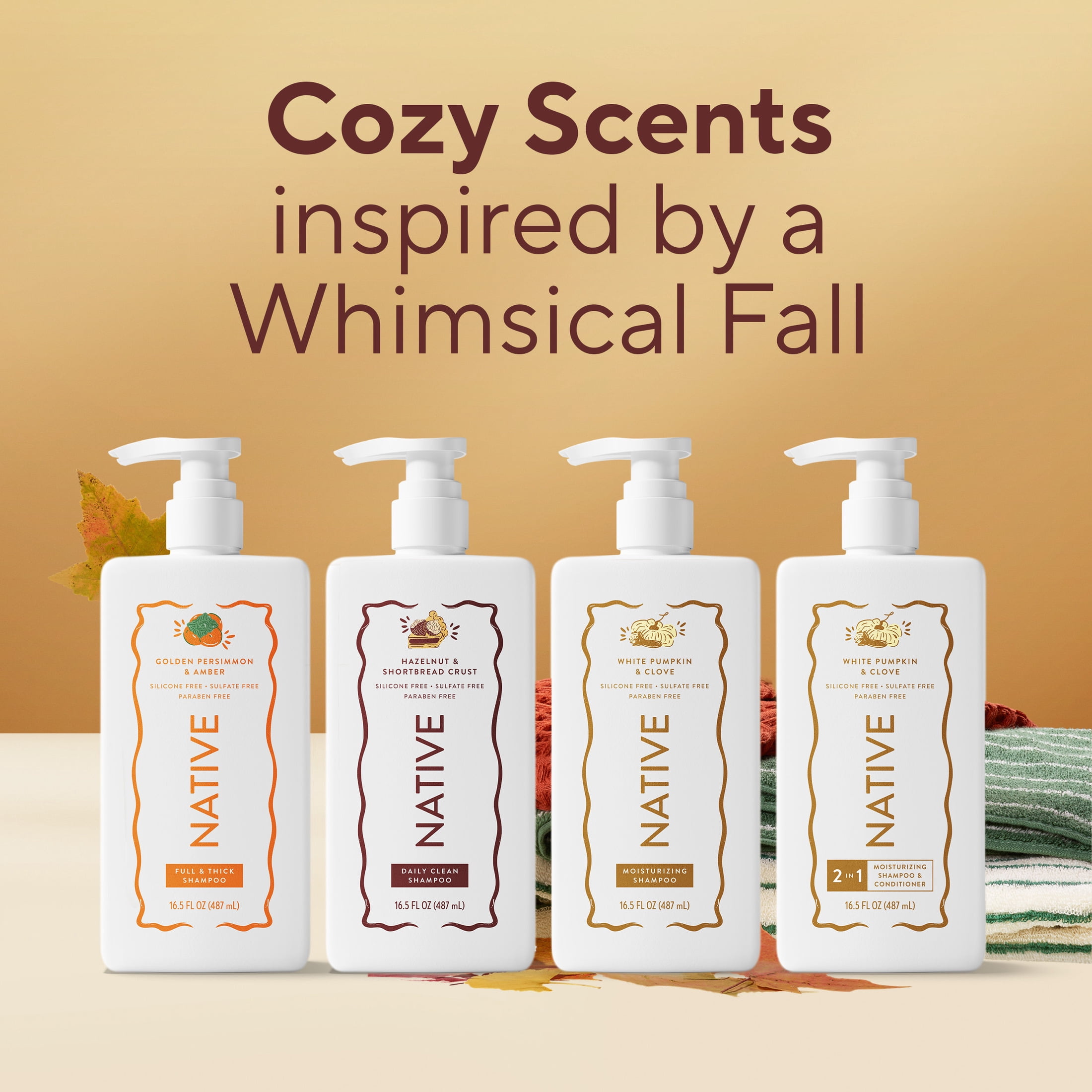 Native Daily Clean Shampoo, Hazelnut & Shortbread Crust, Silicone and Sulfate Free, 16.5 fl oz