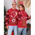 thumbnail image 4 of Marvmys Chandail de Noël Assorti pour la Famille Col Rond Rennes Flocons de Neige Chandail Tricoté Laid pour Hommes Femmes, 4 of 8