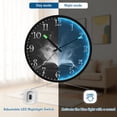 thumbnail image 5 of Voice Activated Clock with Glow Light 12 Inch Large Silent Wall Clock Battery Operated for Home Decor Open Book, 5 of 8