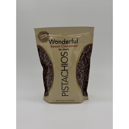Wonderful Pistachios, No Shells Sweet Cinnamon Nuts, 22 Ounce Bag