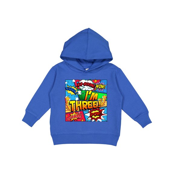 Inktastic I'm Three Comic Book Toddler Hoodie