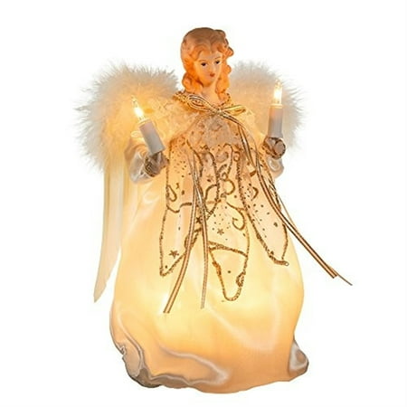 UPC 086131000829 product image for Kurt Adler 10-Light 9 Inch Ivory and Gold Angel Treetop | upcitemdb.com