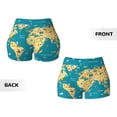 thumbnail image 6 of Yiaed World Map With Landmarks Print Women's Athletic Shorts Running Shorts Sporty Short High Waisted Elastic Workout Shorts for Yoga Gym Running & Sports -X-Large, 6 of 8