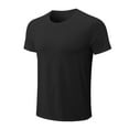 thumbnail image 5 of Nnhblu Men Nylon Short Sleeve Round Neck Quick Dry Sports Mens T Shirts Black XL, 5 of 5