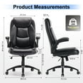 thumbnail image 7 of AFO Big and Tall Ergonomic Office Chair, High-Back Executive Leather Chair with Adjustable Armrests, Black, 7 of 7