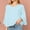 Light Blue, variant on Abtuhar Women 3/4 Sleeve Tops Solid V Neck Loose Straight Hem Soft Fabric Fall Shirts