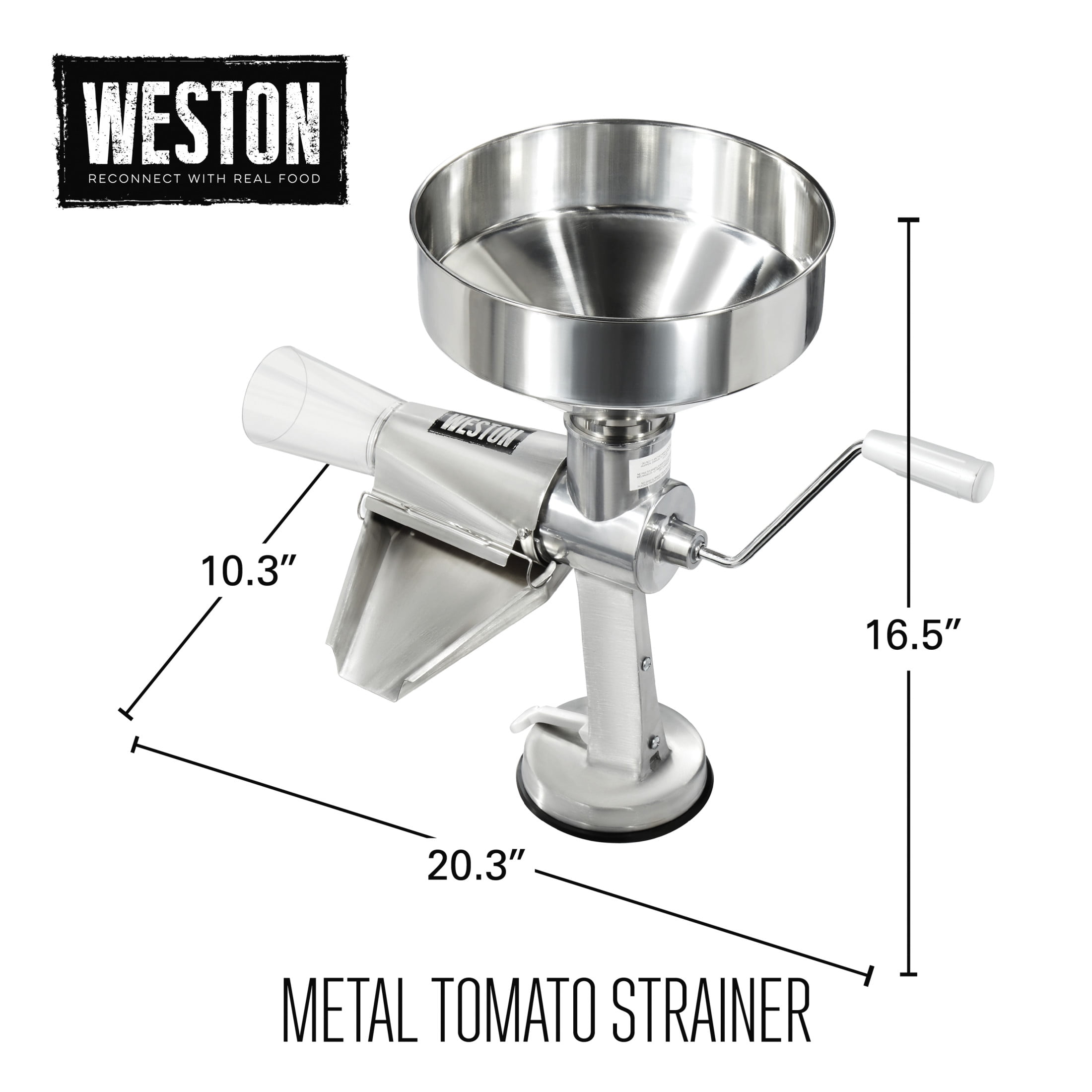 Weston Tomato Strainer, 1 Gallon Hopper, Stainless Steel