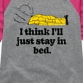 thumbnail image 3 of Peanuts - I Think Ill Stay In Bed - Toddler & Youth Girls Raglan Graphic T-Shirt, 3 of 6