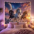thumbnail image 2 of Three Horses Galloping in Shallow Water Against a Cosmic Sky, Majestic Fantasy for Nature Lovers, Celestial Equine Wall Art, Birthday Gift Tapestry Wall Hanging for Bedroom and Living Room, 2 of 7
