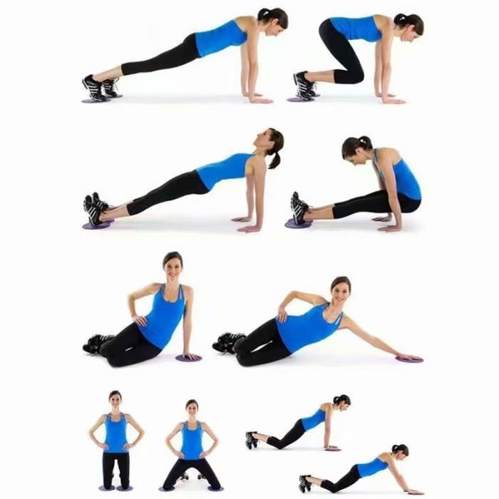 Perfect for Use on Carpet or Hard Floors Perfect for Use on Carpet or Hard Floors LYOU Exercise Sliders Black Multi-Function Core Sliders: Dual Sided Exercise Disc for Enhancing Coordination of Whole Body