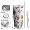 thumbnail image 6 of 20oz Tumblers White Christmas Santa and Character Pattern Stainless Steel Vacuum Insulated Double Wall Travel Tumbler Cups Mug with Lid and Straw,Cleaning Brush for Cold & Hot Drinks, 6 of 7
