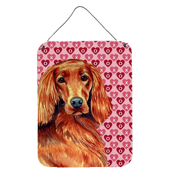 Carolines Treasures LH9164DS1216 Irish Setter Hearts Love and Valentines Day Portrait Wall or Door Hanging Prints