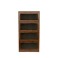 thumbnail image 5 of Resenkos Tall Slant-Back Bookcase, Bookcase Contemporary Closed Back Glass Doors Office Storage Cabinet Floor-to-Ceiling Low Cabinet Bookcase Against Wall Dustproof Bookshelf, Brown, 5 of 12