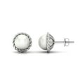 thumbnail image 2 of Rosec Jewels Natural Freshwater Pearl Solitaire Stud Earrings with Screw Back Closure - 10 mm, 925 Sterling Silver, 2 of 7