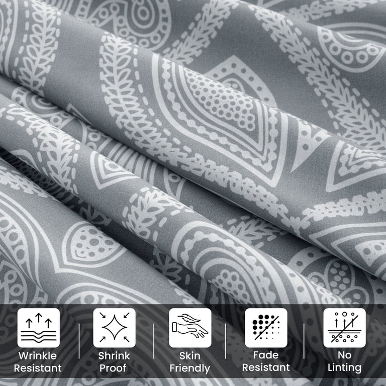 Lux Decor Twin Paisley Microfiber Sheet Set, 4-Piece photo 5