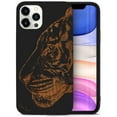 thumbnail image 1 of Case Yard Wooden Case for iPhone-12/12-Pro Soft TPU Silicone cover Slim Fit Shockproof Wood Protective Phone Cover for Girls Boys Men and Women Supports Wireless Charging Bengal Tiger Design, 1 of 7