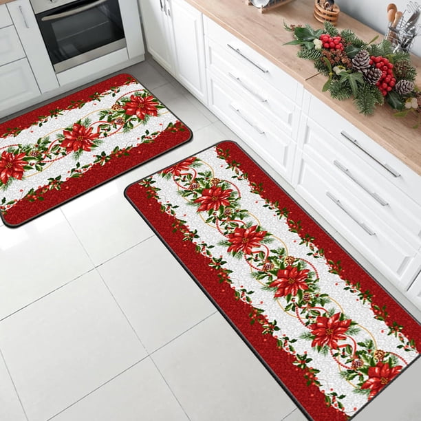 Decoraciones navideñas, adornos navideños, regalos navideños, tapetes navideños de terciopelo de cristal, tapetes para el hogar, tapetes para la puerta de la cocina, juego de entrada, manta.