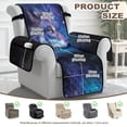 thumbnail image 4 of Yuyamidu Galaxy Wolf Recliner Chair Covers Washable Recliner Chair Slipcover with Elastic Straps Non Slip Stretch Reclining Cover with Pockets Gift for Friends, 4 of 7