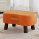 thumbnail image 4 of pstuiky Reposapiés curvo pequeño con asa reposapiés de terciopelo y otomanas moderno con patas de madera taburete con asiento acolchado para sofá o sala de estar., 4 of 6
