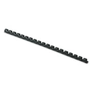 Plastic Comb Bindings, 1/4" Diameter, 20 Sheet Capacity, Black, 25/Pack | Bundle of 5 Packs