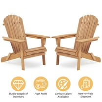 Miniyam Wooden Adirondack Chair Set of 2, Natural