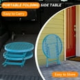 thumbnail image 6 of Ktaxon Folding Side Table, Patio Small End Table with X-Shaped, Outdoor Metal Floral Pattern Table for Balcony  Porch Backyard Deck, Blue, 6 of 9