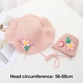 thumbnail image 2 of Sombrero de 56-58cm de circunferencia, sombrero protector solar para mujer, sombrero para sol y playa, Sombrero de Paja de verano, conjunto de sombrero para el sol y bolsa de paja, 2 of 5