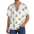 thumbnail image 1 of Balery Rubber Duck Showe Camisa Casual de Manga Corta con Botones para Hombre, Texturizada, Estilo Cubano, para Playa, Verano-XX-Large, 1 of 5