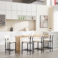 thumbnail image 2 of Dayalane 26" Modern Counter Stools Set of 2, Upholstered Chenille Bar Stools with Metal Legs, Curved Back Barstools for Kitchen Island, Home Pub,Dining Room, Beige, 2 of 9